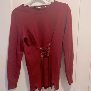 Sandro red sweater corset design French size 1